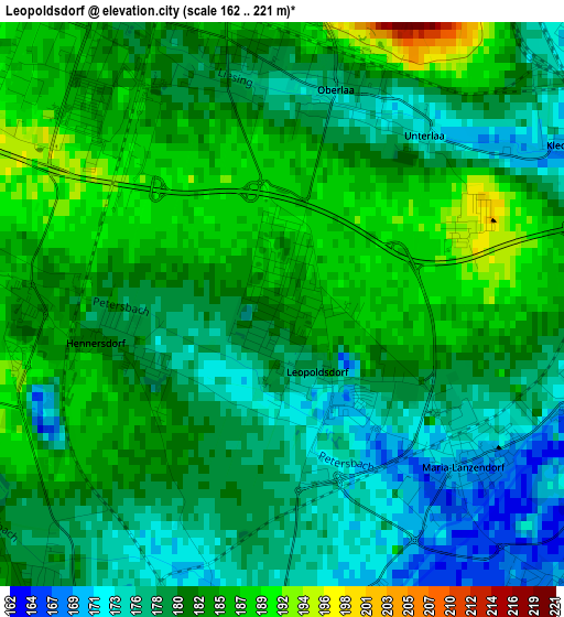 Leopoldsdorf elevation map