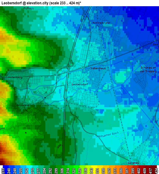 Leobersdorf elevation map