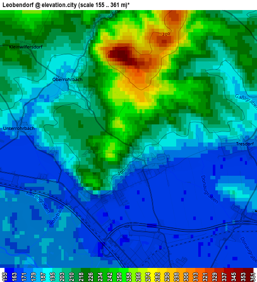 Leobendorf elevation map