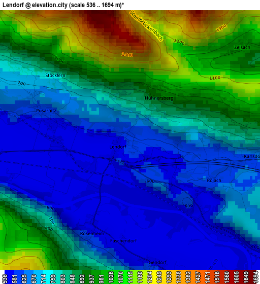 Lendorf elevation map