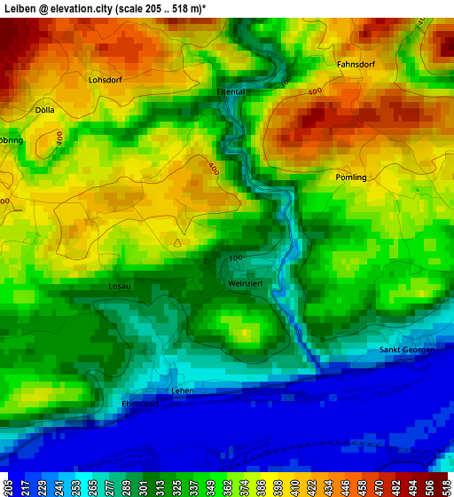 Leiben elevation map