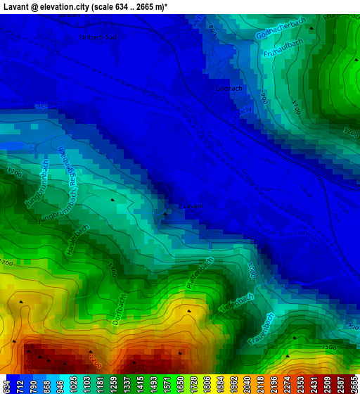 Lavant elevation map