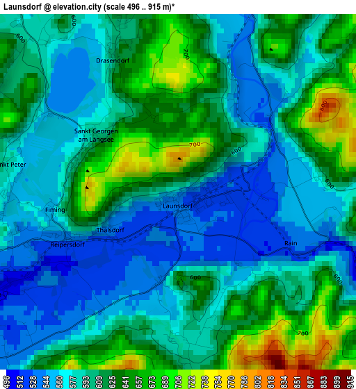 Launsdorf elevation map