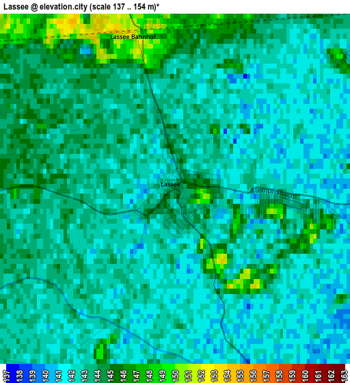 Lassee elevation map