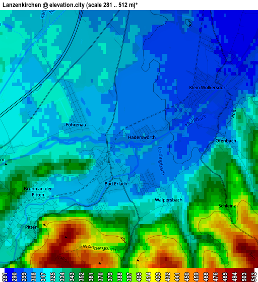 Lanzenkirchen elevation map