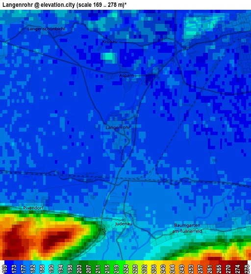 Langenrohr elevation map