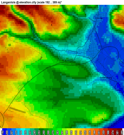 Langenlois elevation map