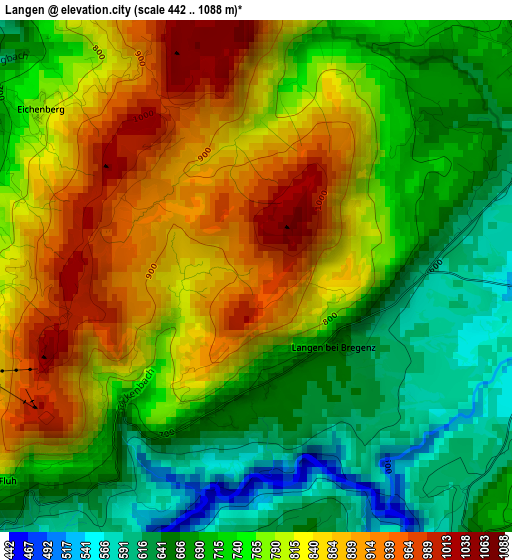 Langen elevation map