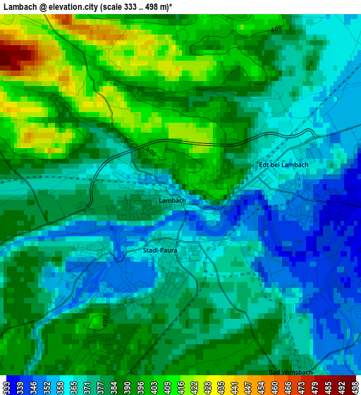 Lambach elevation map