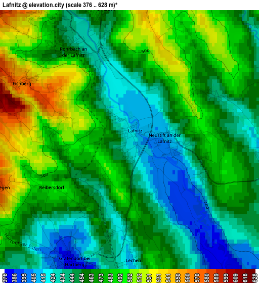 Lafnitz elevation map