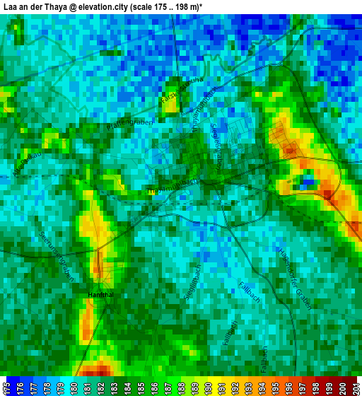 Laa an der Thaya elevation map