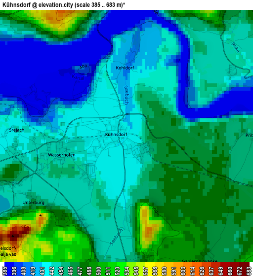 Kühnsdorf elevation map