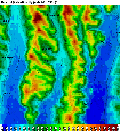 Krusdorf elevation map