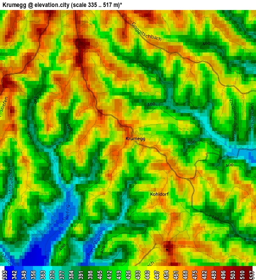 Krumegg elevation map