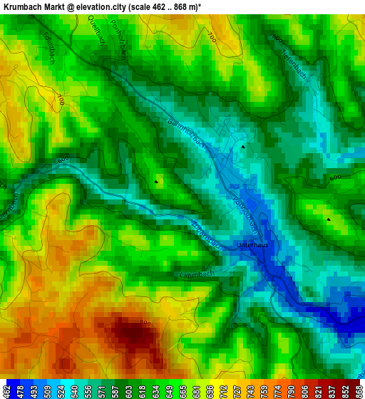 Krumbach Markt elevation map