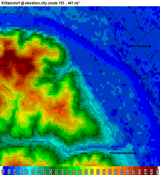 Kritzendorf elevation map