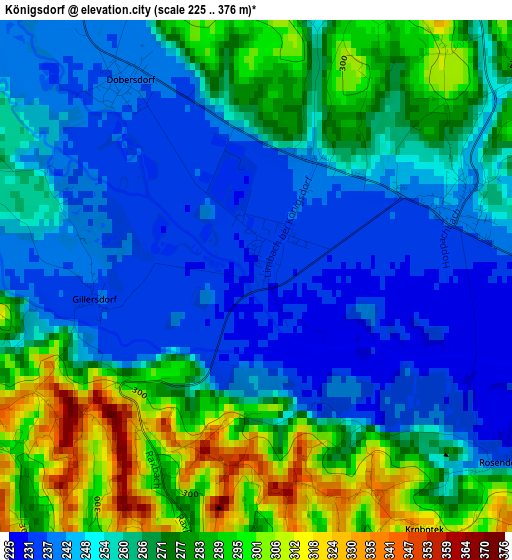 Königsdorf elevation map