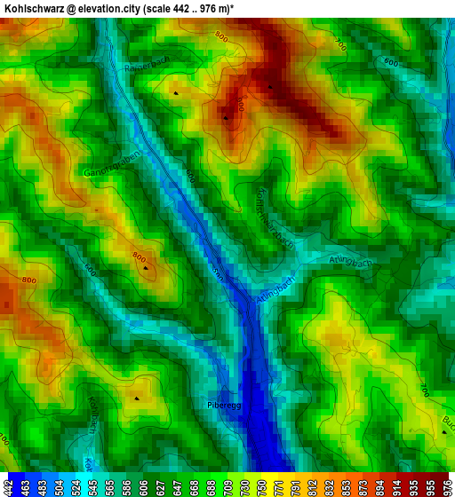 Kohlschwarz elevation map