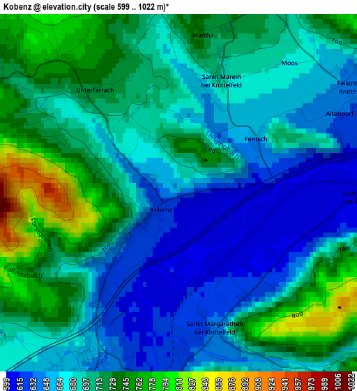 Kobenz elevation map