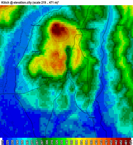 Klöch elevation map