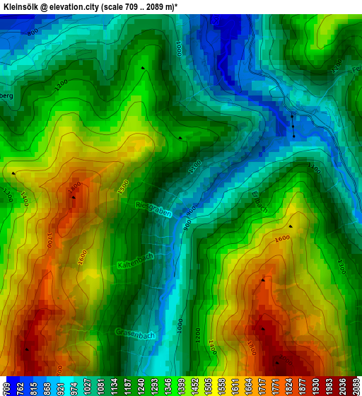 Kleinsölk elevation map