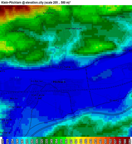 Klein-Pöchlarn elevation map