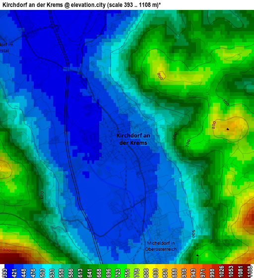 Kirchdorf an der Krems elevation map