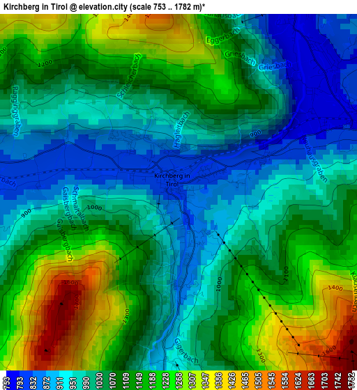 Kirchberg in Tirol elevation map