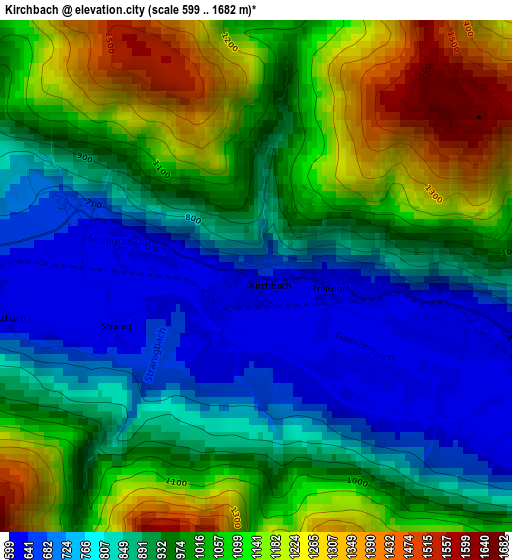 Kirchbach elevation map