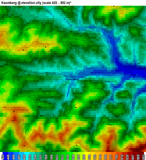 Kaumberg elevation map