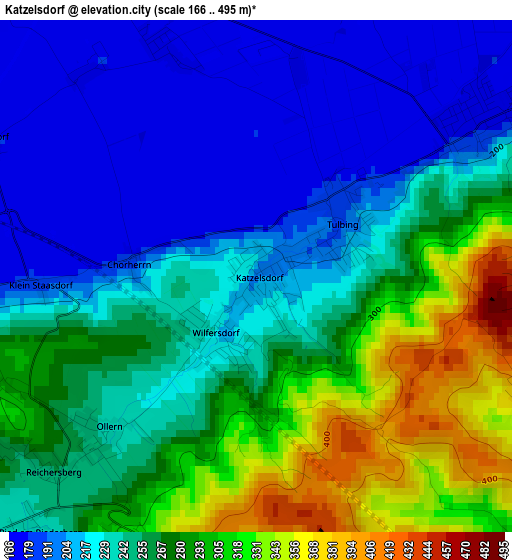 Katzelsdorf elevation map