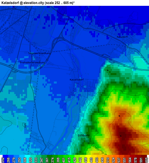 Katzelsdorf elevation map