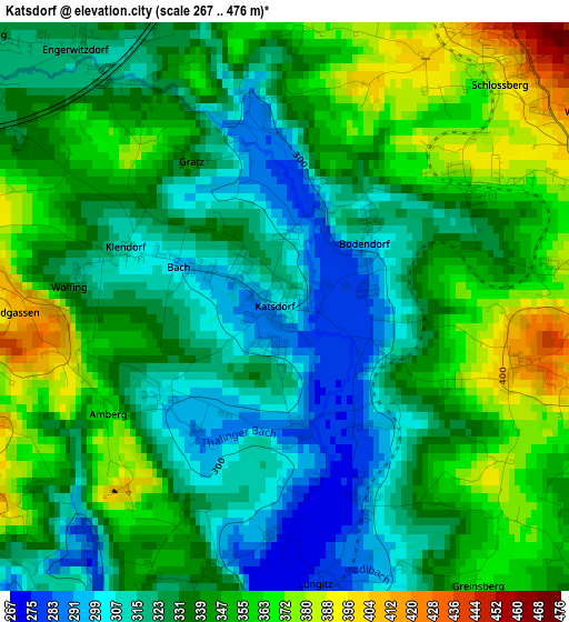 Katsdorf elevation map