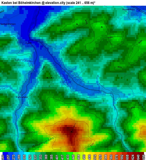 Kasten bei Böheimkirchen elevation map