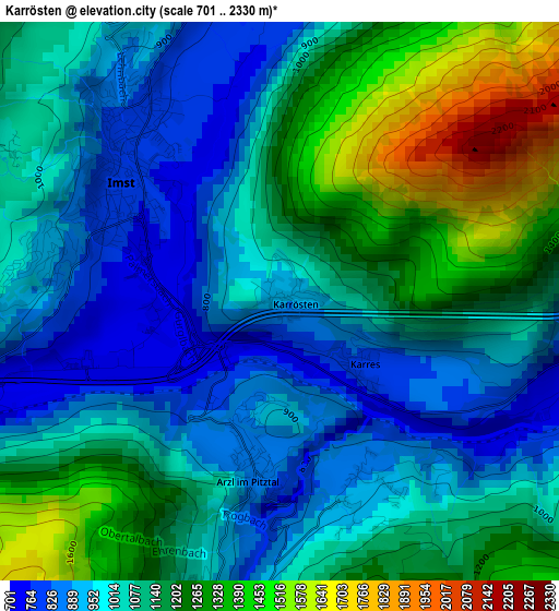 Karrösten elevation map