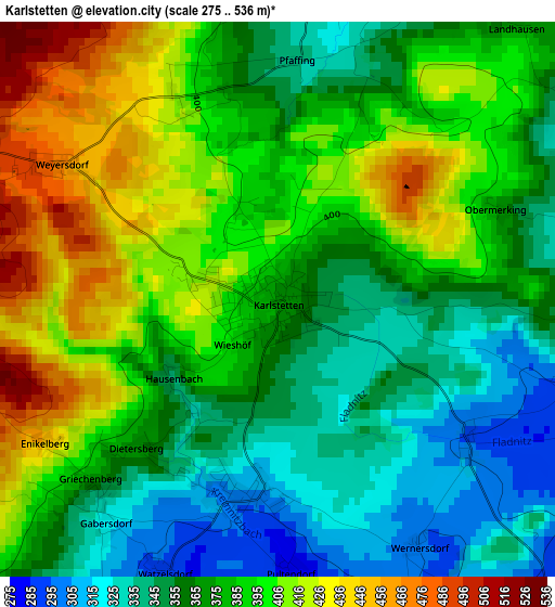 Karlstetten elevation map