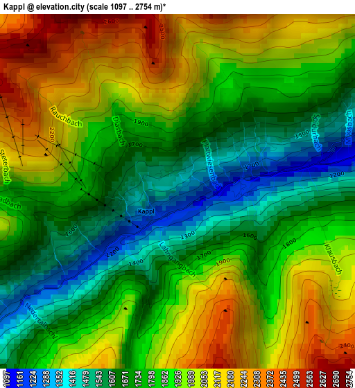 Kappl elevation map