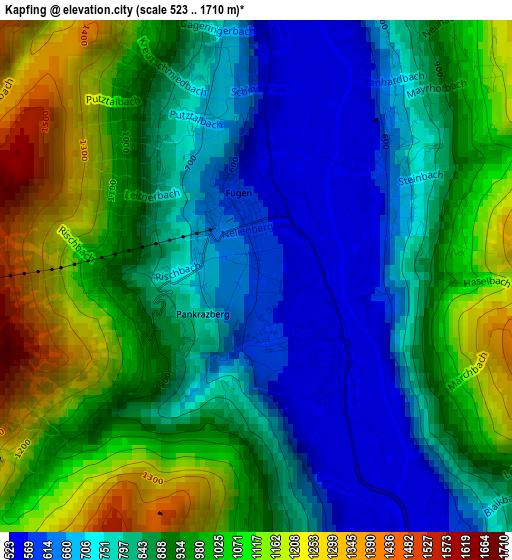 Kapfing elevation map