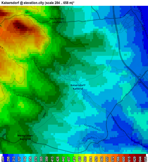 Kaisersdorf elevation map