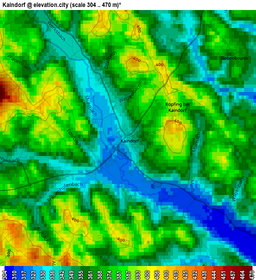 Kaindorf elevation map