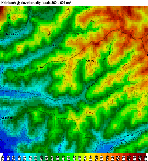 Kainbach elevation map