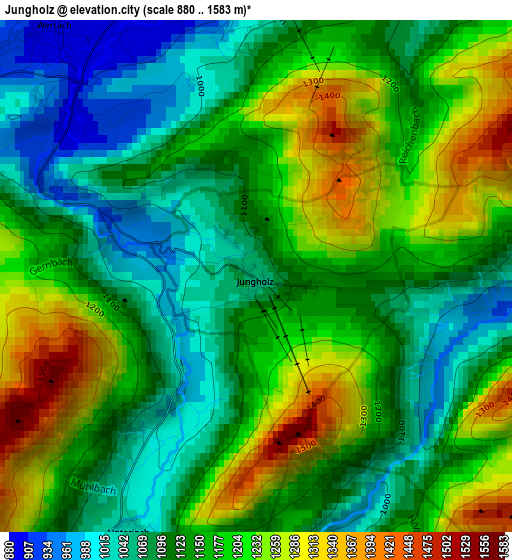 Jungholz elevation map