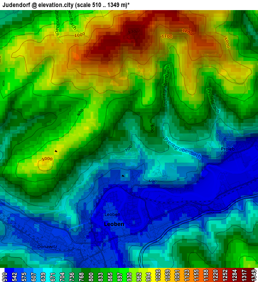 Judendorf elevation map