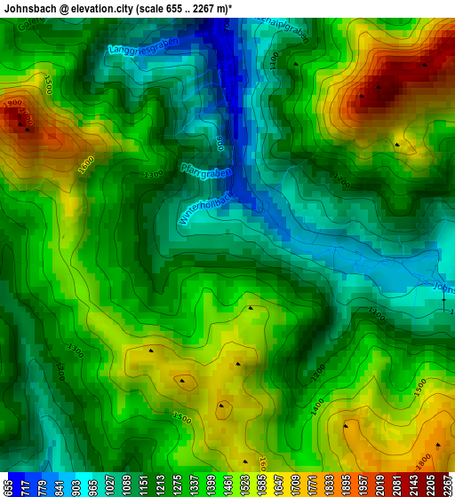 Johnsbach elevation map