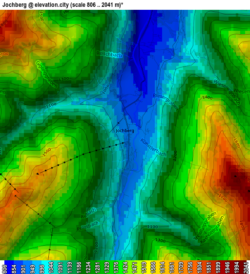 Jochberg elevation map