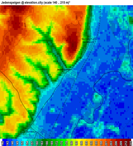 Jedenspeigen elevation map