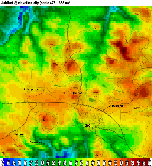 Jaidhof elevation map