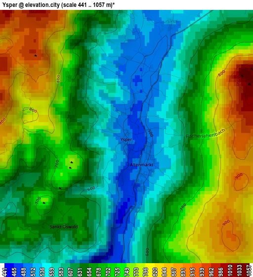 Ysper elevation map