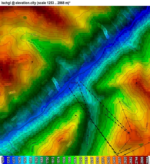 Ischgl elevation map