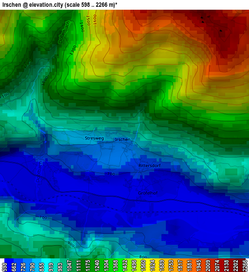 Irschen elevation map